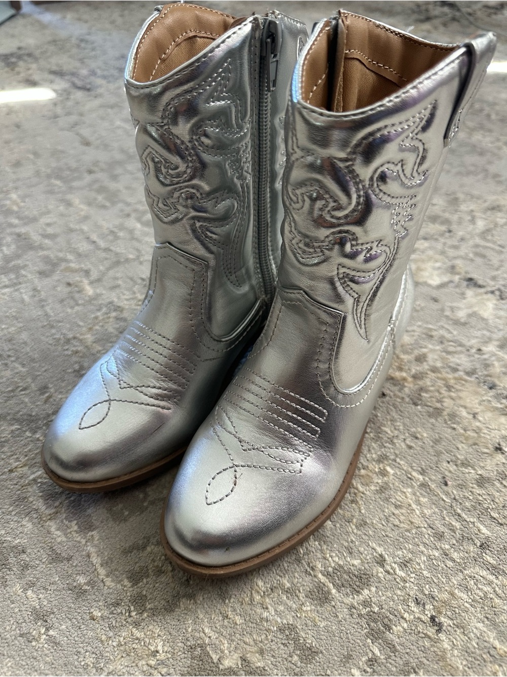 Soda Metallic Silver Kids Western Boots 13